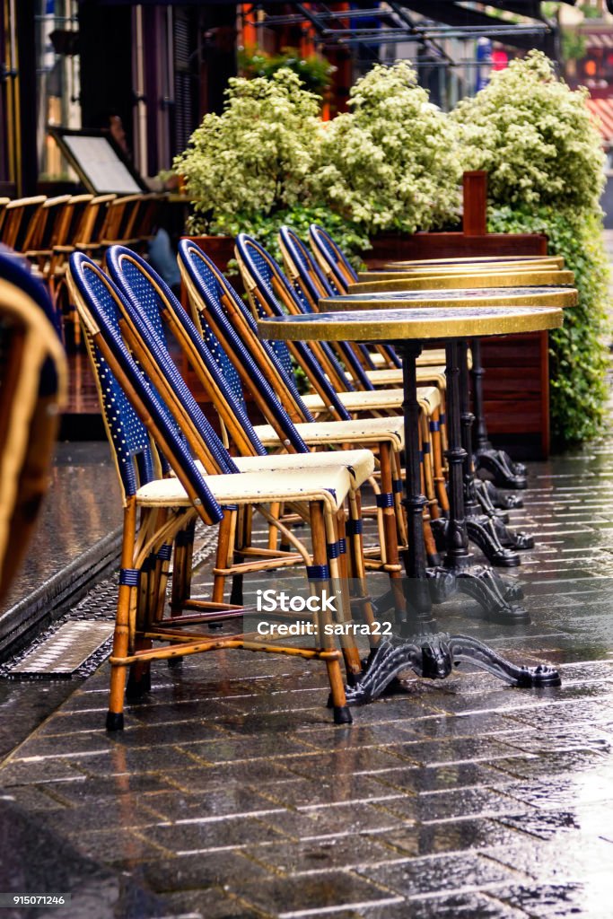 France. Paris. France. Paris. View on a street after rain Obscured Face Stock Photo