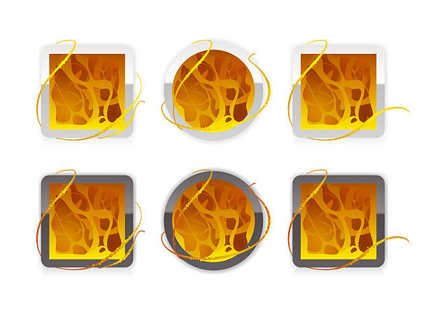 Fire buttons  |  Light vector art illustration