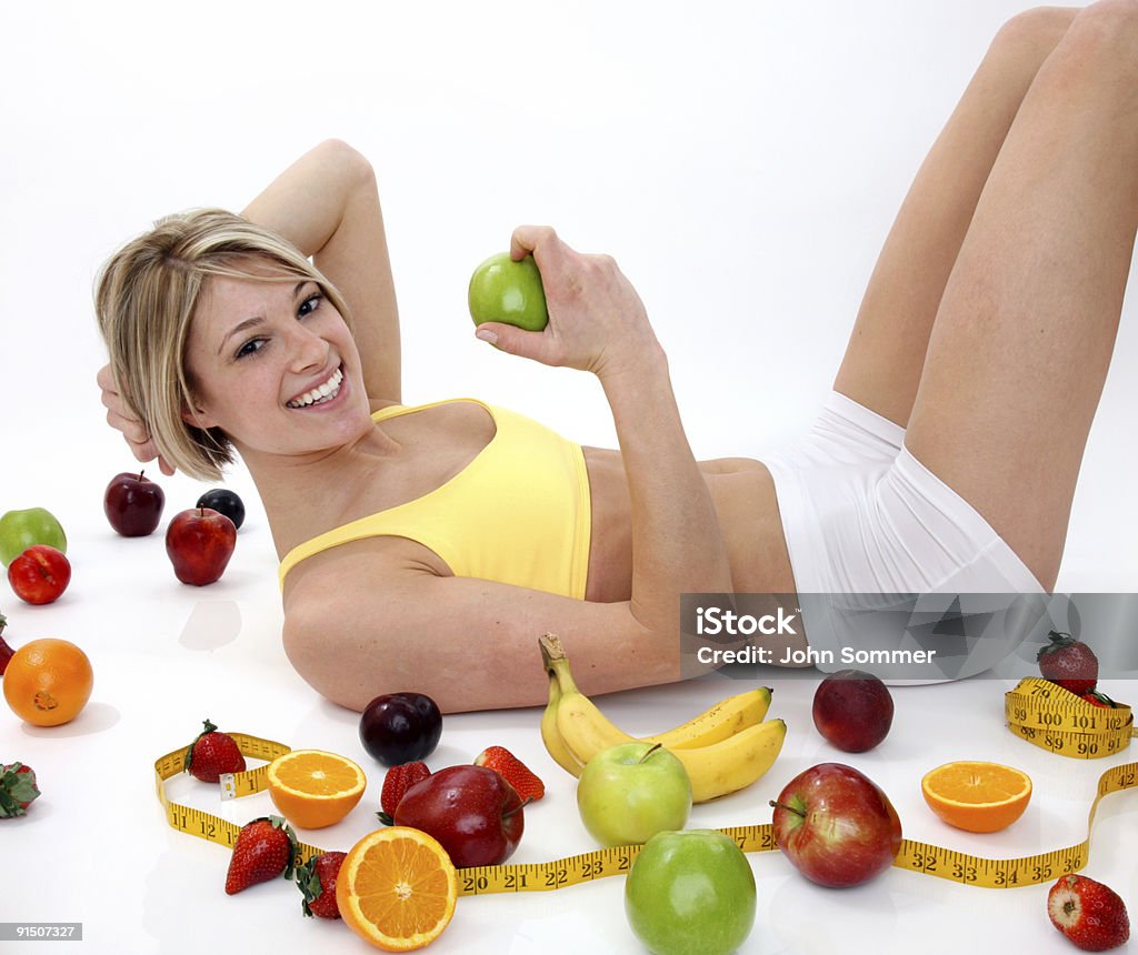 Fit Mädchen mit einer gesunden Ernährung - Lizenzfrei Abnehmen Stock-Foto