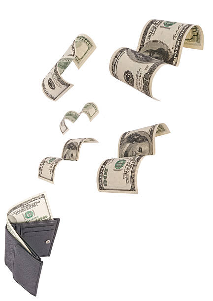 istock Dollars run away from wallet isolated 91507654