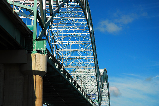 The DeSoto Bridge Connects Memphis, Tennessee with Arkansas, spanning the Mississippi River