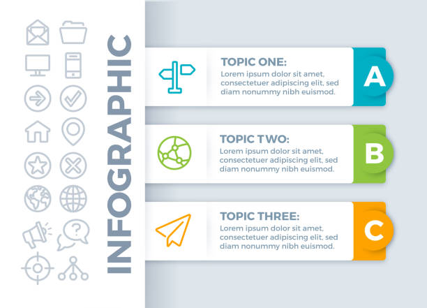 Infographic Tabs Infographic tabs with space for copy. blank timeline infographic stock illustrations