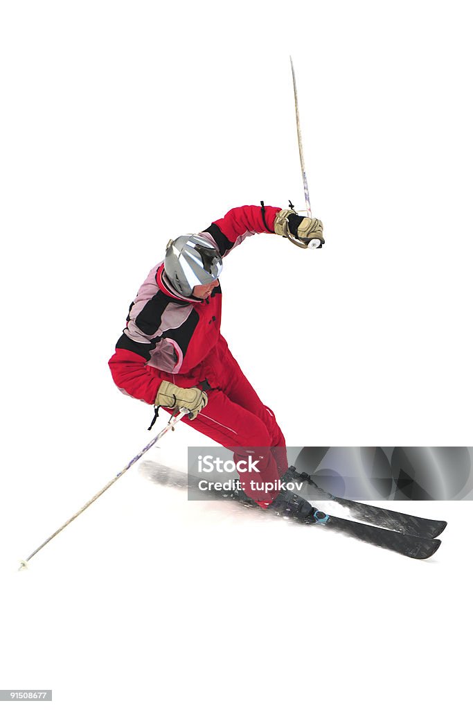 Free-rider skiing on the mountain  Skiing Stock Photo