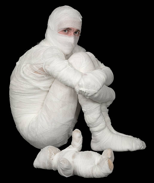 istock Egyptian mummy emo sitting on a black 91508706