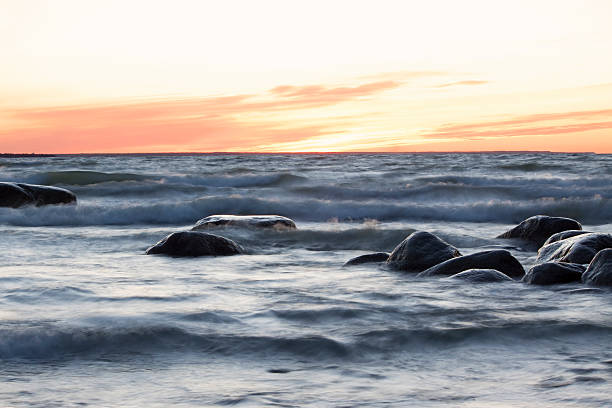 istock Stormy sea at sunset 91508910