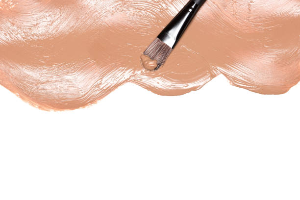 Trendy makeup background with smeared fluid foundation