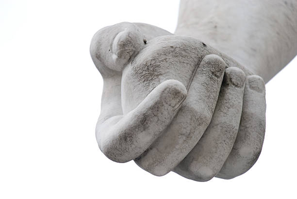 Ręka z kamieni na białym tle – zdjęcie