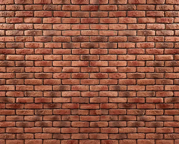 The red brick wall of a house.