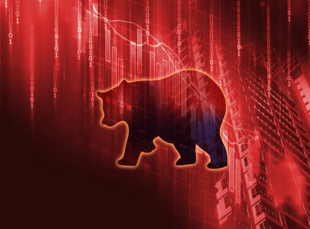 istock silhouette form of bear on technical financial graph 915093356