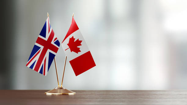 istock British And Canadian Flag Pair On A Desk Over Defocused Background 915094060