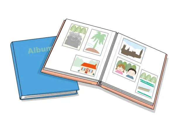 Vector illustration of Old photo album