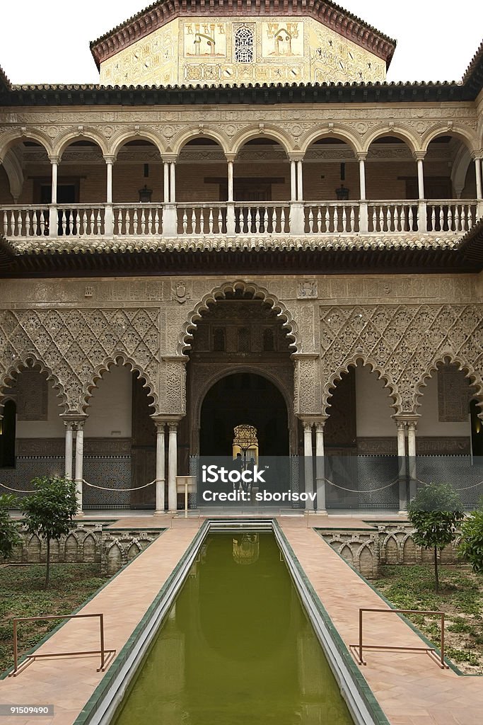 Alcázar in Sevilla, Spanien - Lizenzfrei Alt Stock-Foto