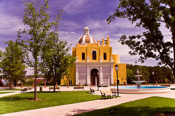 Latin American small town's church. The little town. Montemorelos, Nuevo Leon, Mexico