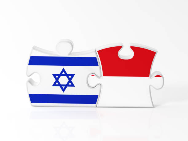 istock Jigsaw Puzzle Pieces Textured With Israeli And Monaco Flags 915098420