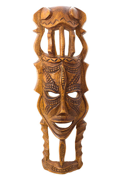 istock Wooden mask isolated on white 91509878