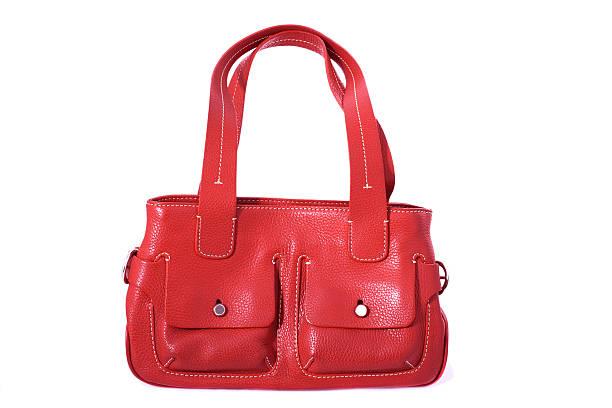 istock Red women bag isolated on white background 91509887