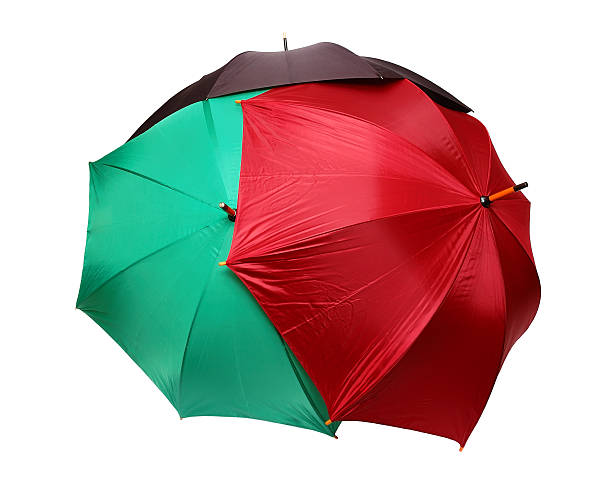 istock Red, green and black umbrellas 91510161