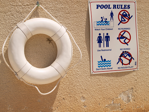 Sign indicating that swimming is prohibited