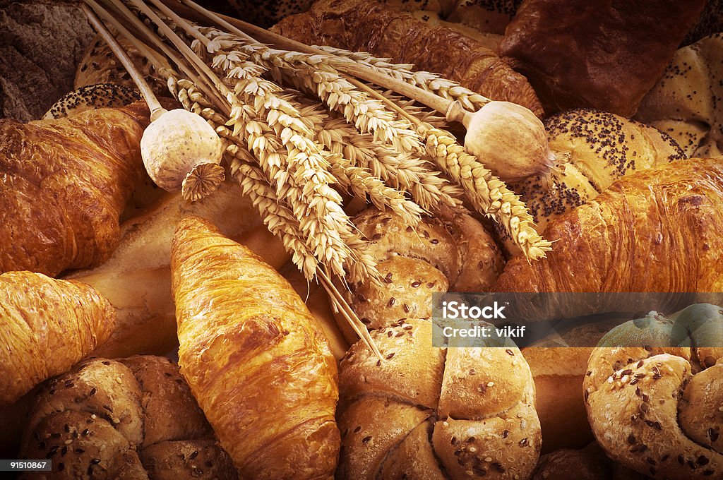 Variety of bread and pastry  Baked Stock Photo