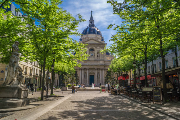 Sorbonne university in Paris stock photo