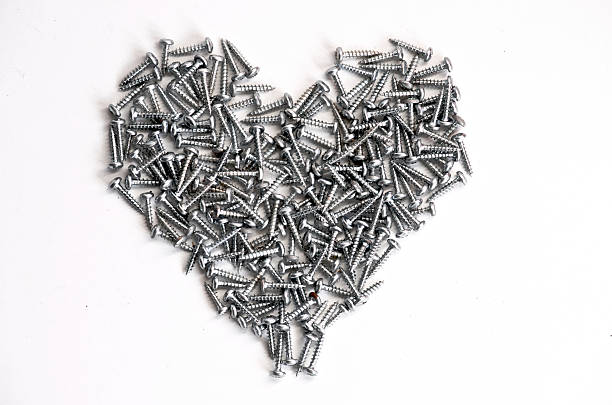 Metal heart stock photo
