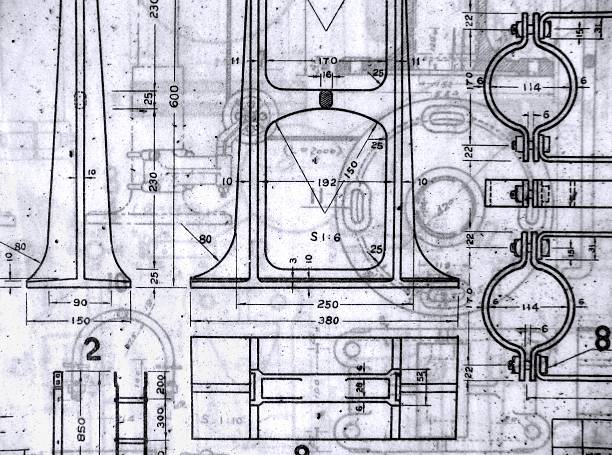 Old Blueprints stock photo