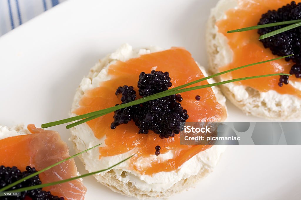 salmon mini sandwich  Appetizer Stock Photo