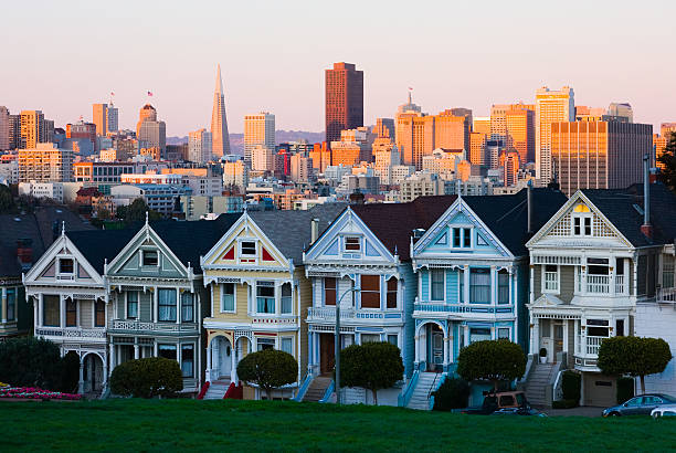 istock Alamo Square in San Francisco at sunset 91512337