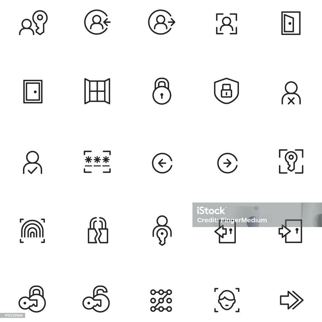 Login icons Log On stock vector