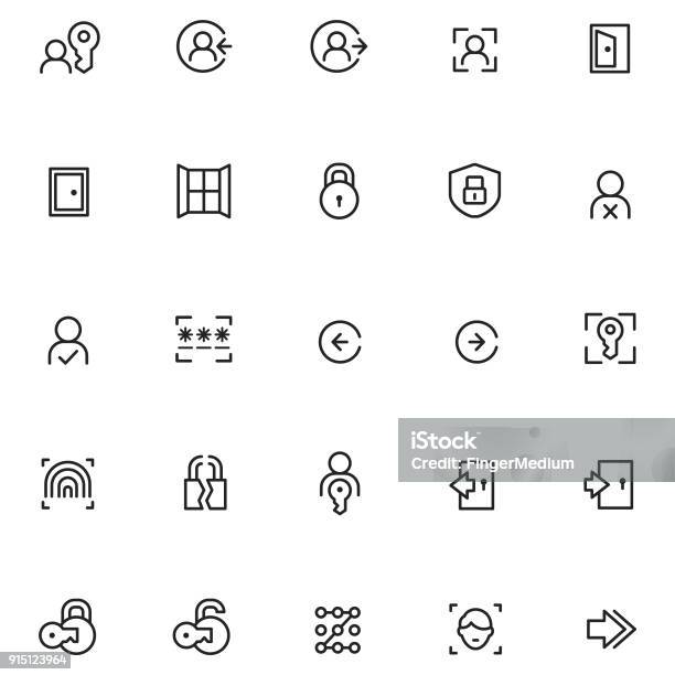 Login Icons Stock Illustration - Download Image Now - Log On, Door, Log Out