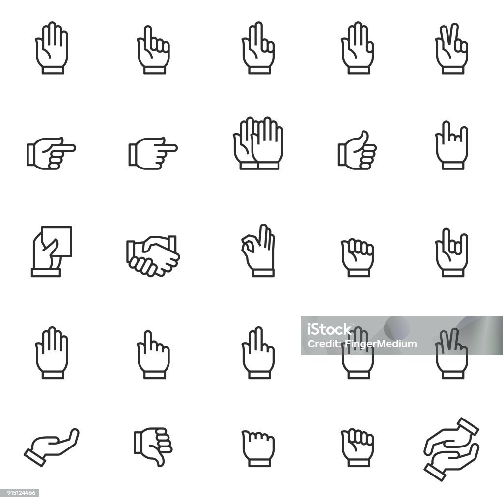 Hand icon set Hand stock vector