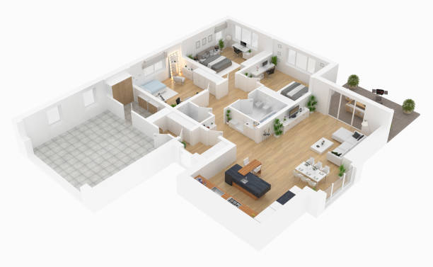 istock Floor plan top view. Apartment interior isolated on white background 915124660