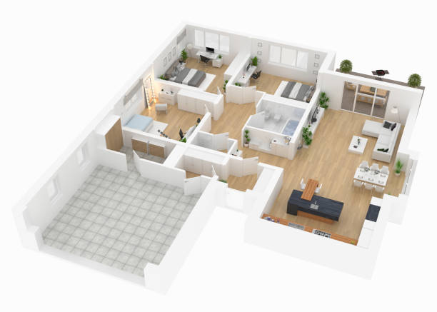 istock Floor plan top view. Apartment interior isolated on white background 915124662