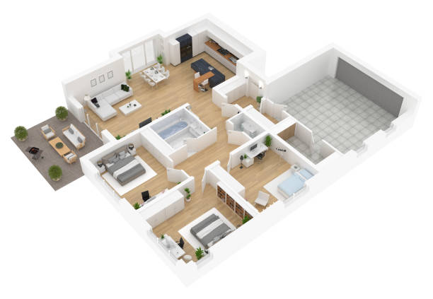istock Floor plan top view. Apartment interior isolated on white background 915124664