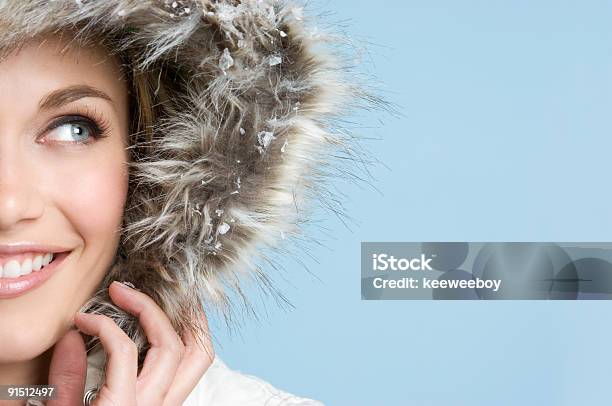 Beautiful Winter Blonde Stock Photo - Download Image Now - Winter, Women, Snow