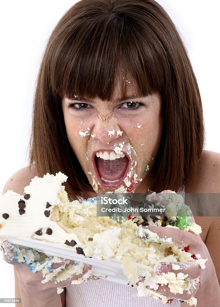 Menina comer Bolo - Royalty-free Adulto Foto de stock