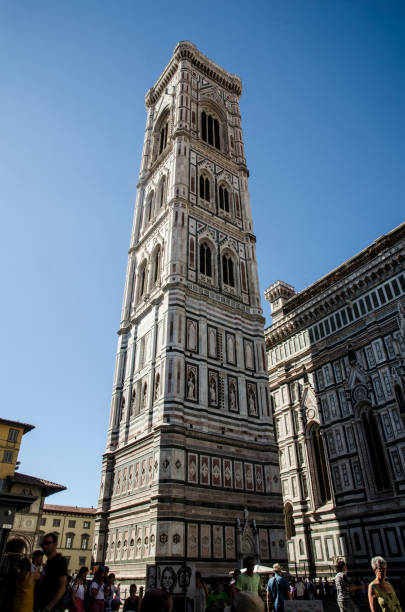 giotto kampanile - italy bell tower built structure building exterior stock-fotos und bilder