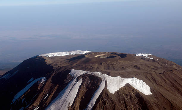 Kilimanjaro summit from the airplane stock photo