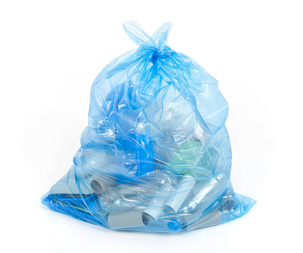 블루 재활용 매직기 - recycling bag garbage bag plastic 뉴스 사진 이미지