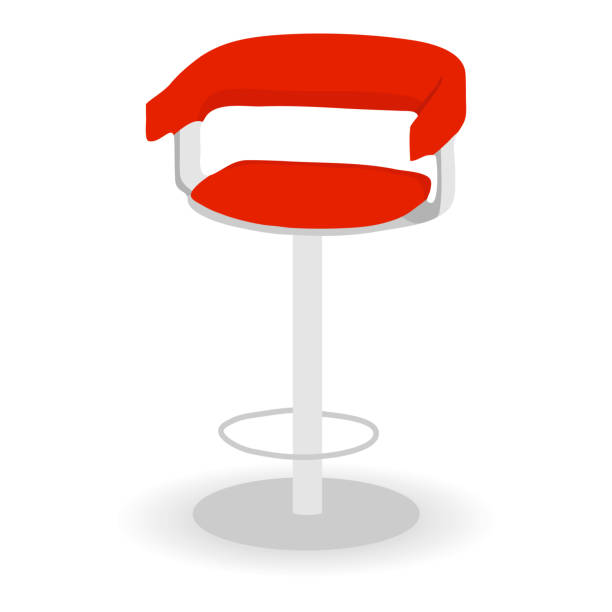 ilustrações de stock, clip art, desenhos animados e ícones de bar stool with back. red bar stool. - high stool