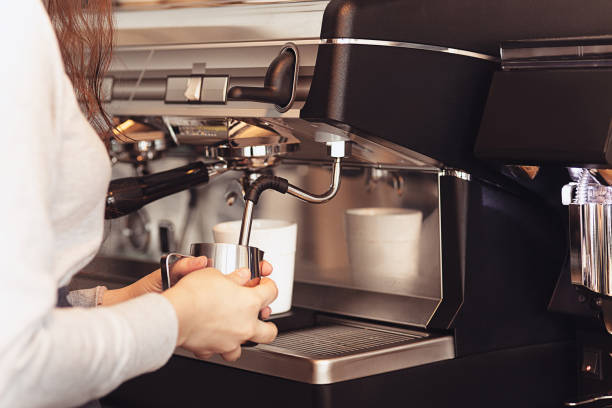 istock Barista, cafe, making coffee, preparation and service concept 915139290