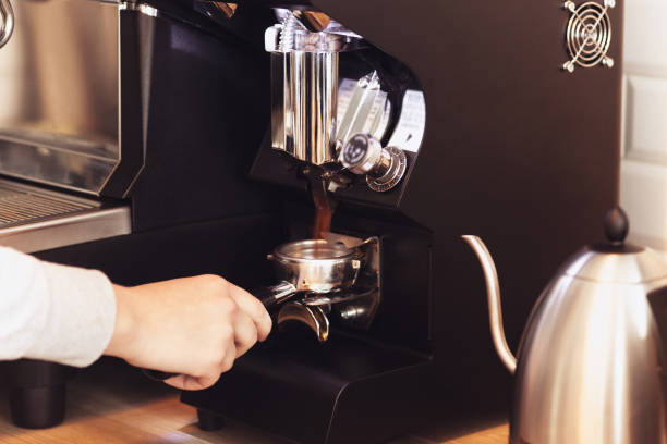 istock Barista, cafe, making coffee, preparation and service concept 915139592