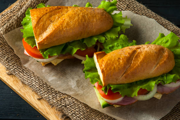 istock Two sandwiches with vegetables and ham 915140430