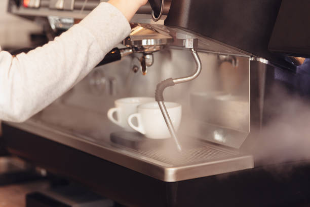 istock Barista, cafe, making coffee, preparation and service concept 915141082