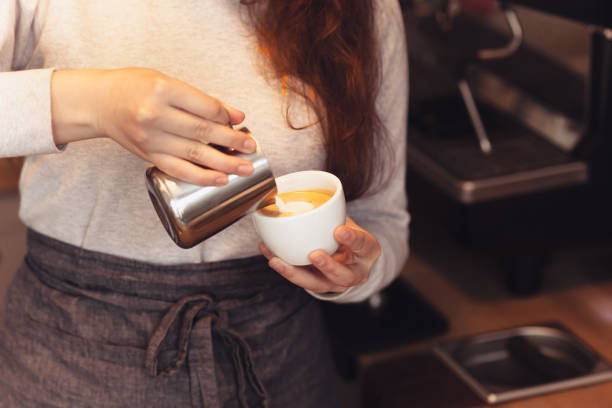 istock Barista, cafe, making coffee, preparation and service concept 915141162