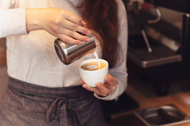 istock Barista, cafe, making coffee, preparation and service concept 915141194