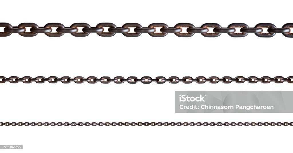 Metal chain isolated Rusty metal chain isolated on white background with clipping path Chain - Object Stock Photo