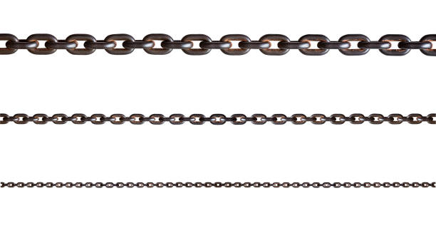 Metal chain isolated Rusty metal chain isolated on white background with clipping path chain object stock pictures, royalty-free photos & images