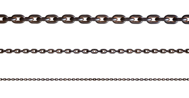 Metal chain isolated Rusty metal chain isolated on white background with clipping path rusted chain stock pictures, royalty-free photos & images