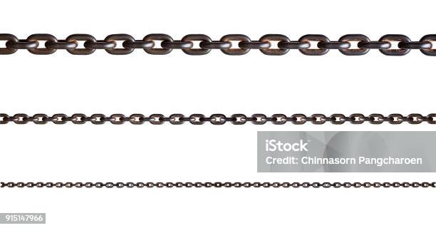 Metal Chain Isolated Stock Photo - Download Image Now - Chain - Object, White Background, Link - Chain Part